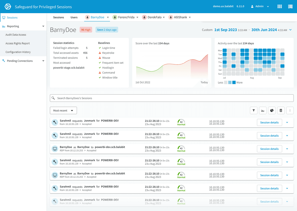 User View — Safeguard for Privileged Sessions